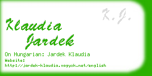 klaudia jardek business card